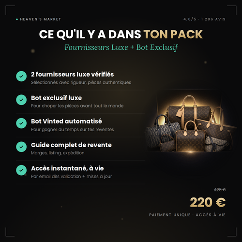 Fournisseurs luxe + bot Exclusif